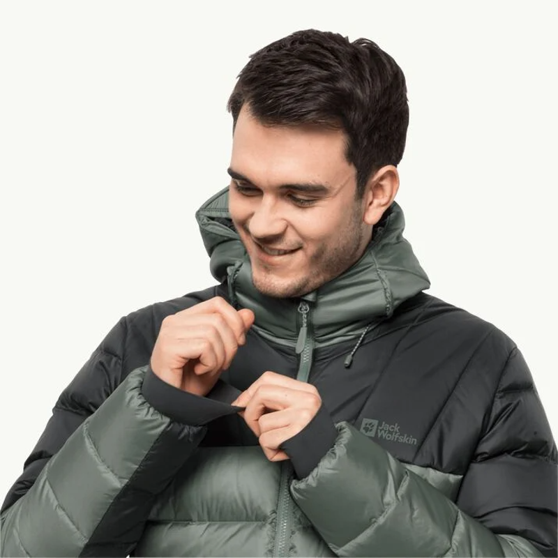 Jack Wolfskin Nebelhorn Down Hoody Mens in Hedge Green-3